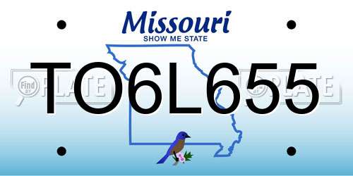 TO6L655 Missouri License Plate
