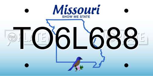 TO6L688 Missouri License Plate