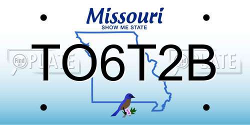 TO6T2B Missouri License Plate