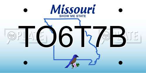 TO6T7B Missouri License Plate