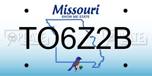 TO6Z2B Missouri License Plate