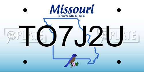 TO7J2U Missouri License Plate