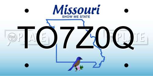 TO7Z0Q Missouri License Plate