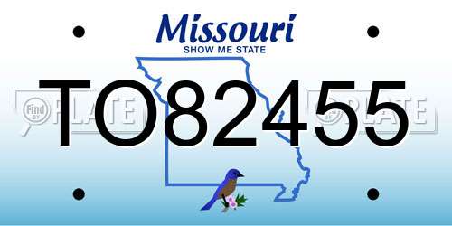 TO82455 Missouri License Plate