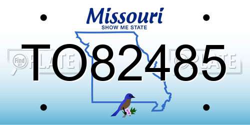 TO82485 Missouri License Plate