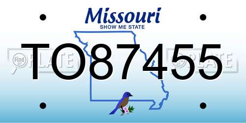 TO87455 Missouri License Plate