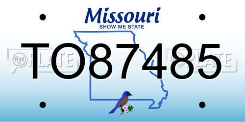 TO87485 Missouri License Plate