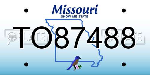 TO87488 Missouri License Plate