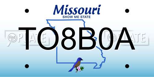 TO8B0A Missouri License Plate