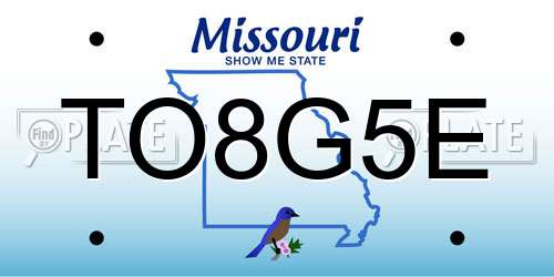 TO8G5E Missouri License Plate