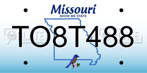 TO8T488 Missouri License Plate