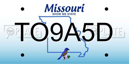 TO9A5D Missouri License Plate