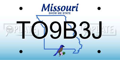TO9B3J Missouri License Plate