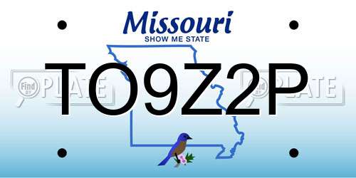 TO9Z2P Missouri License Plate