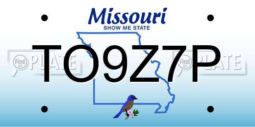 TO9Z7P Missouri License Plate