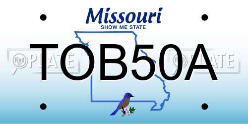 TOB50A Missouri License Plate