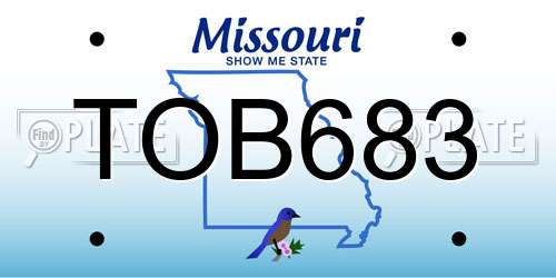 TOB683 Missouri License Plate