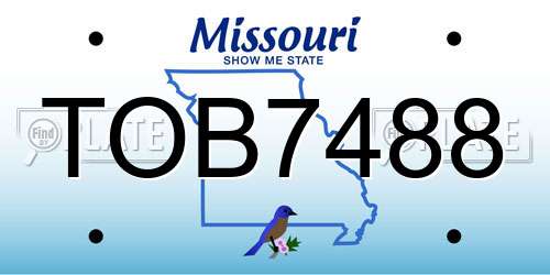 TOB7488 Missouri License Plate