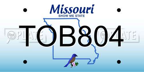 TOB804 Missouri License Plate