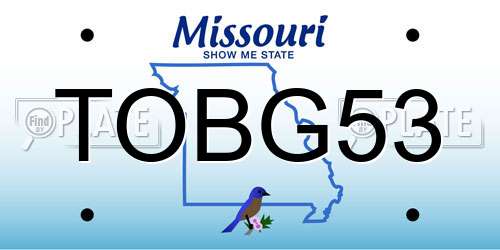 TOBG53 Missouri License Plate