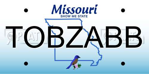 TOBZABB Missouri License Plate