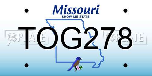 TOG278 Missouri License Plate