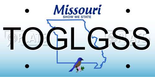 TOGLGSS Missouri License Plate