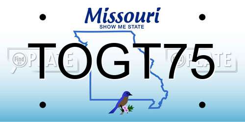 TOGT75 Missouri License Plate