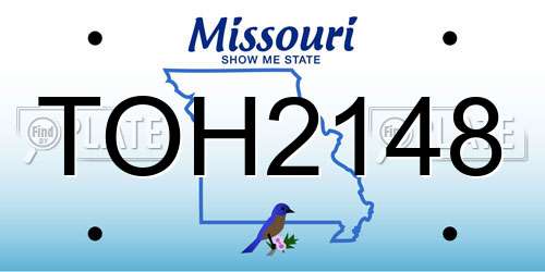 TOH2148 Missouri License Plate