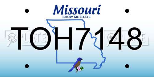 TOH7148 Missouri License Plate