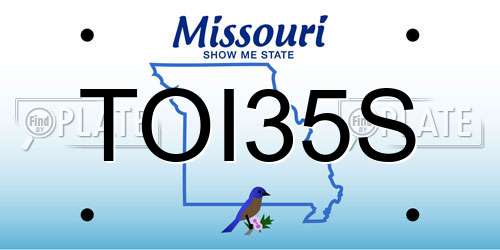 TOI35S Missouri License Plate