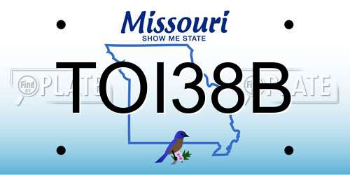 TOI38B Missouri License Plate
