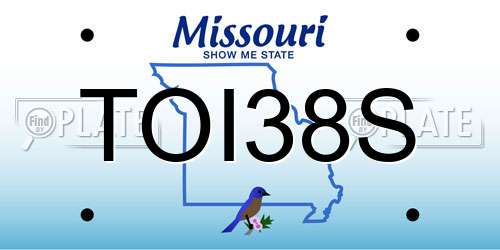 TOI38S Missouri License Plate