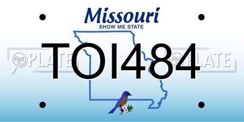 TOI484 Missouri License Plate