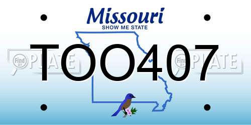 TOO407 Missouri License Plate