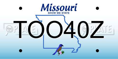 TOO40Z Missouri License Plate