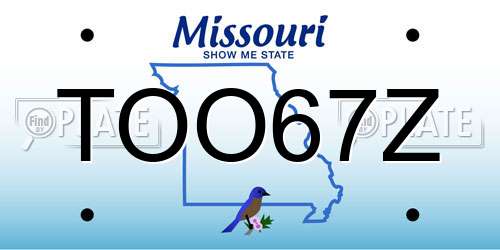 TOO67Z Missouri License Plate