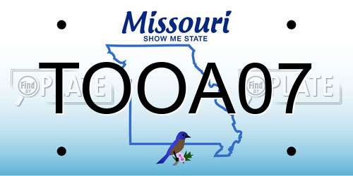 TOOA07 Missouri License Plate