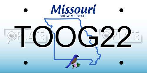 TOOG22 Missouri License Plate