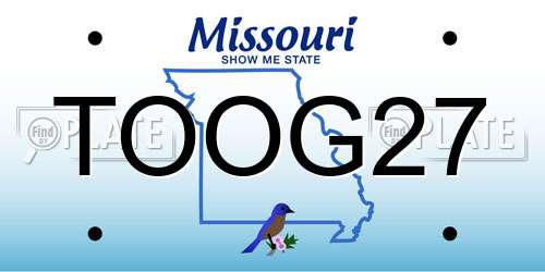 TOOG27 Missouri License Plate