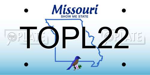 TOPL22 Missouri License Plate