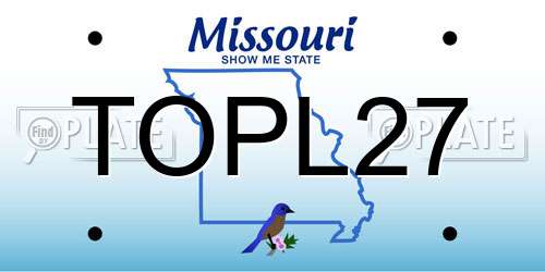 TOPL27 Missouri License Plate