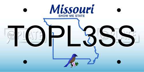 TOPL3SS Missouri License Plate
