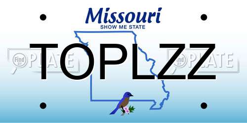 TOPLZZ Missouri License Plate