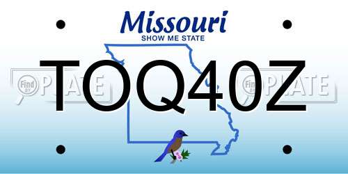 TOQ40Z Missouri License Plate