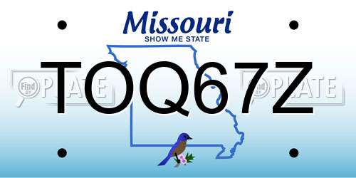 TOQ67Z Missouri License Plate