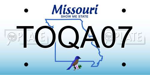 TOQA07 Missouri License Plate