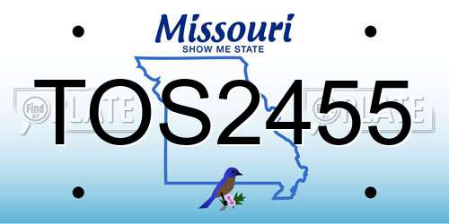 TOS2455 Missouri License Plate