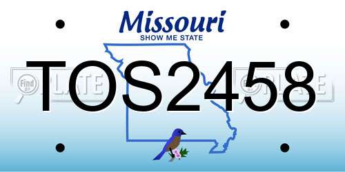 TOS2458 Missouri License Plate