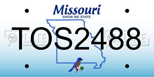 TOS2488 Missouri License Plate